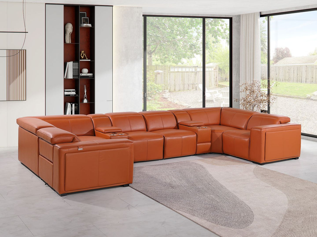 1224 - 8-Piece U-Shaped Sectional Sofa In With 4 Power Recliners & Power Headrest