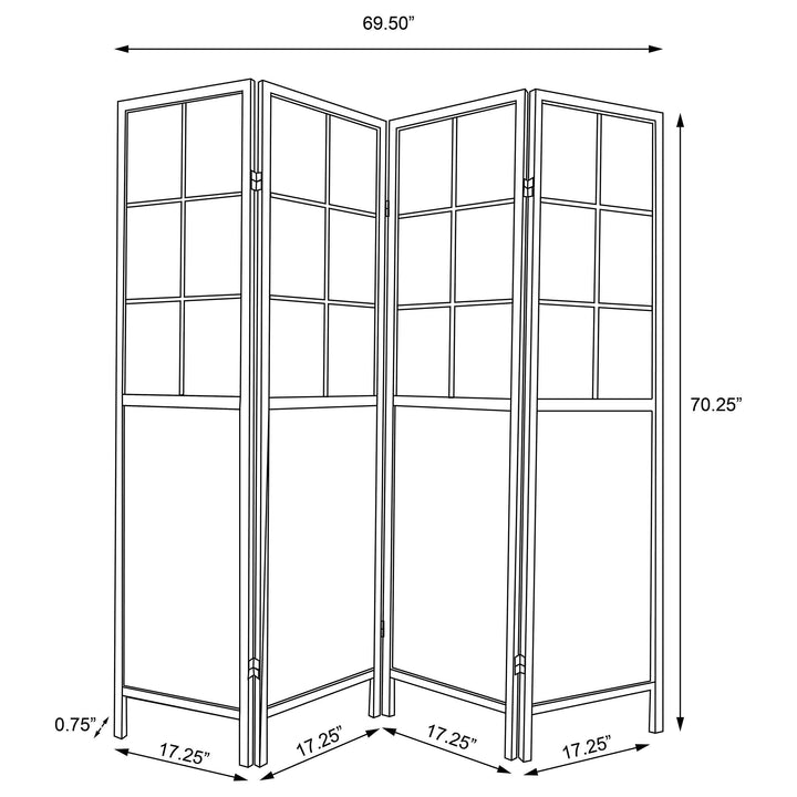 Edwards 4-Panel Room Divider Folding Shoji Screen Natural
