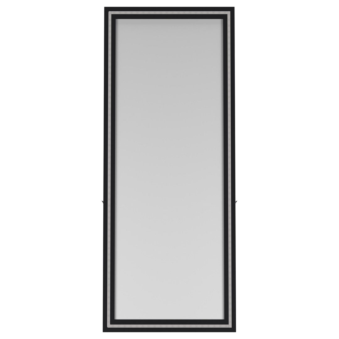 Windrose 28 x 67 Inch Tempered LED Standing Mirror Black