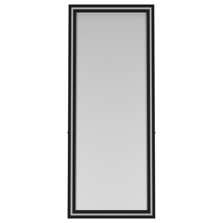 Windrose 28 x 67 Inch Tempered LED Standing Mirror Black