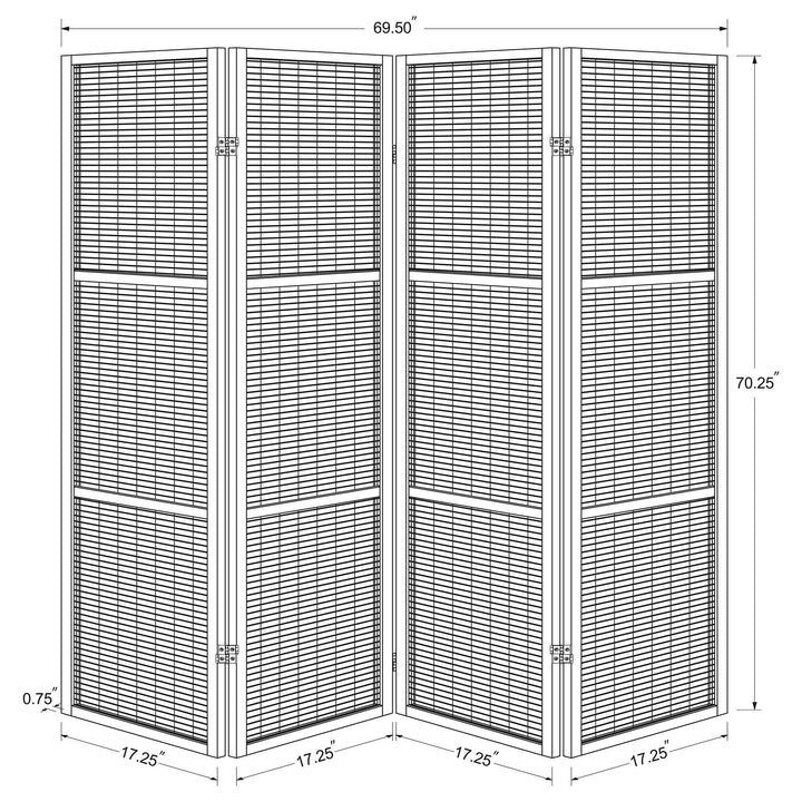 Browning 4-panel Bamboo Room Divider Folding Screen Walnut