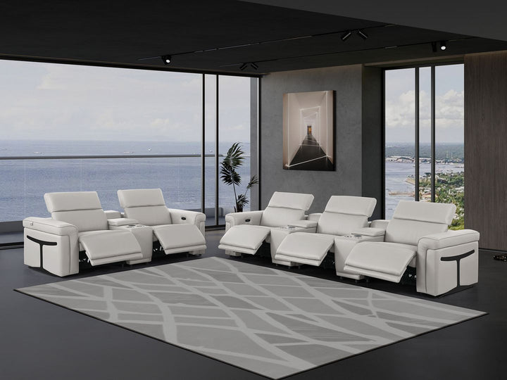 1126 - 8-Piece Modular Power Reclining Sofa &amp; Loveseat Set In With 5 Power Recliners &amp; Power Headrests