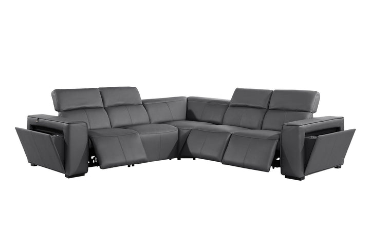 1224 - 5-Piece L-Shaped Sectional Sofa In With 3 Power Recliners &amp; Power Headrests