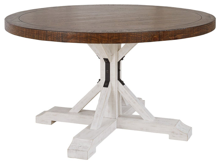 Valebeck - White / Brown - Dining Table