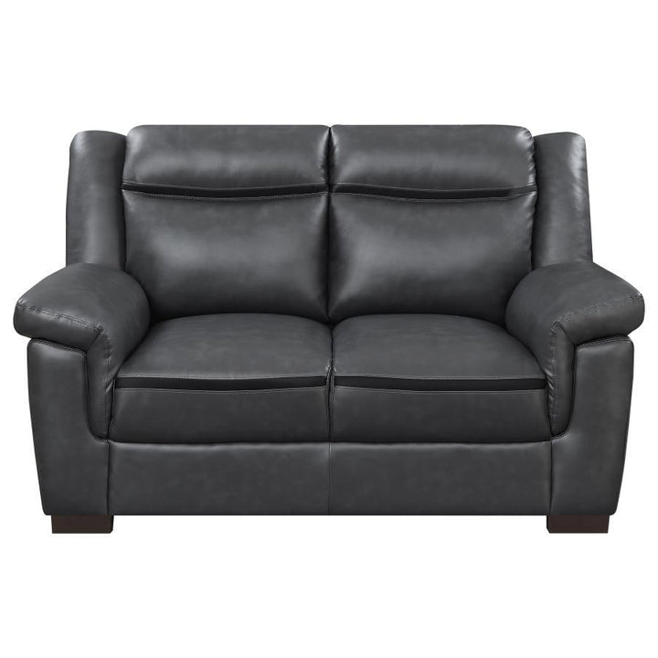 Arabella - Upholstered Padded Arm Loveseat - Gray