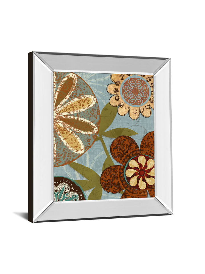 Persian Garden Il By Katrina Craven - Mirror Framed Print Wall Art - Light Brown
