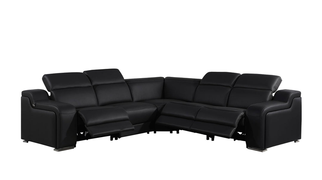 1116 - 5-Piece L-Shaped Sectional Sofa In With 3 Power Recliners &amp; Power Headrests