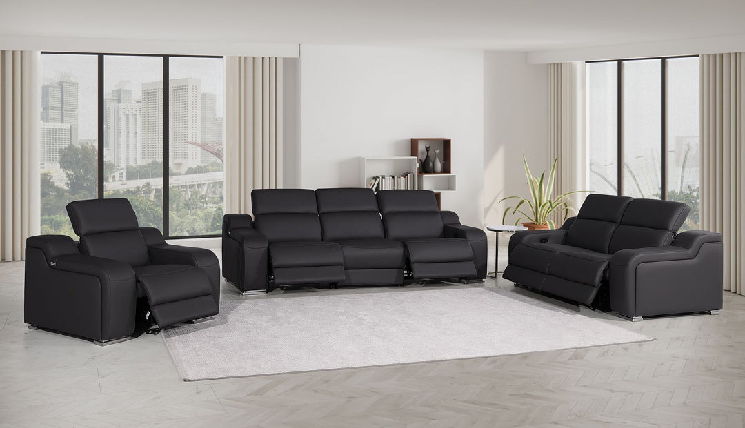 1116 - 6-Piece Modular Power Reclining Sofa, Loveseat &amp; Chair Set In With 5 Power Recliners &amp; Power Headrests