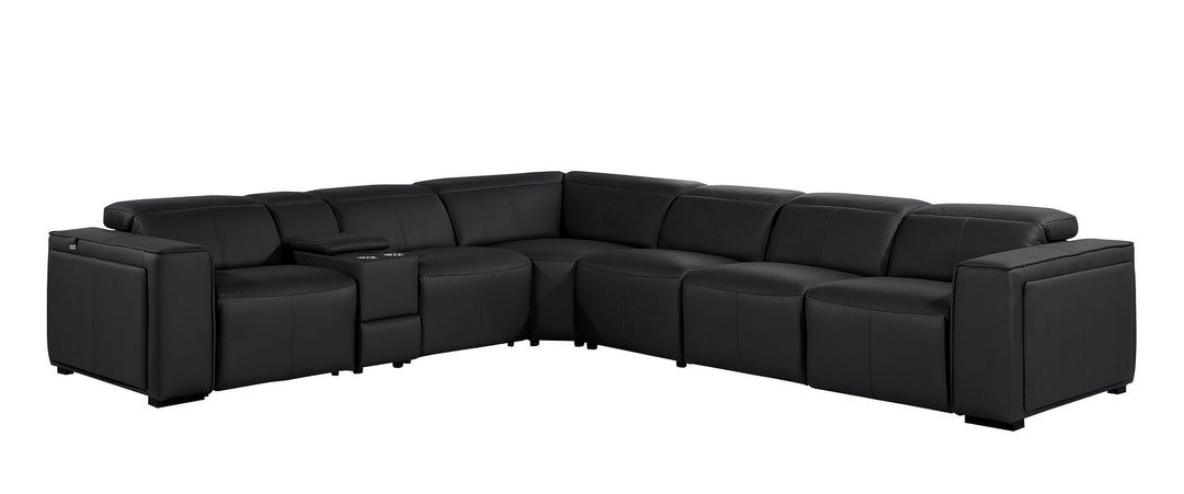1224 - 7-Piece L-Shaped Sectional Sofa In With 4 Power Recliners &amp; Power Headrests