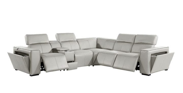 1224 - 6-Piece L-Shaped Sectional Sofa In With 3 Power Recliners &amp; Power Headrests