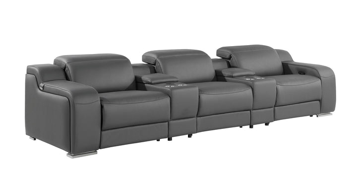 1116 - 5-Piece Modular Power Reclining Sofa In With 3 Power Recliners &amp; Power Headrests
