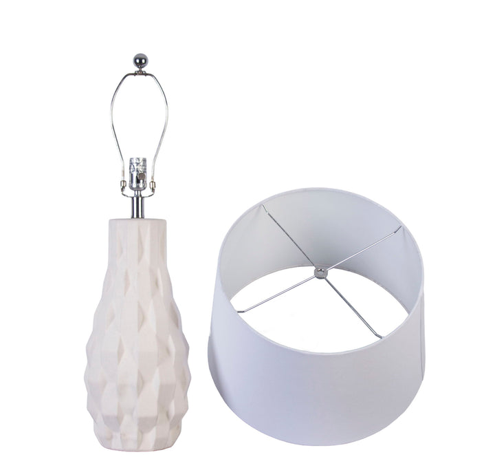 "Sculpted Elegance" Ceramic Table Lamp (Set of 2) - White Sand