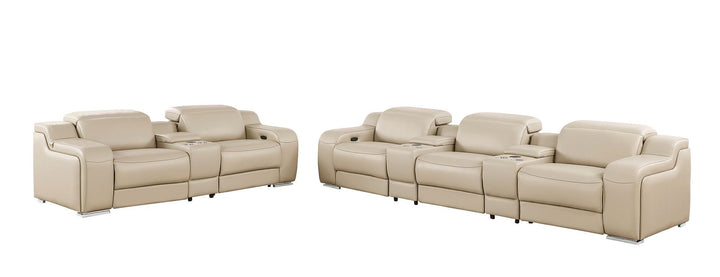 1116 - 8-Piece Modular Power Reclining Sofa, Loveseat &amp; Chair Set In With 5 Power Recliners &amp; Power Headrests