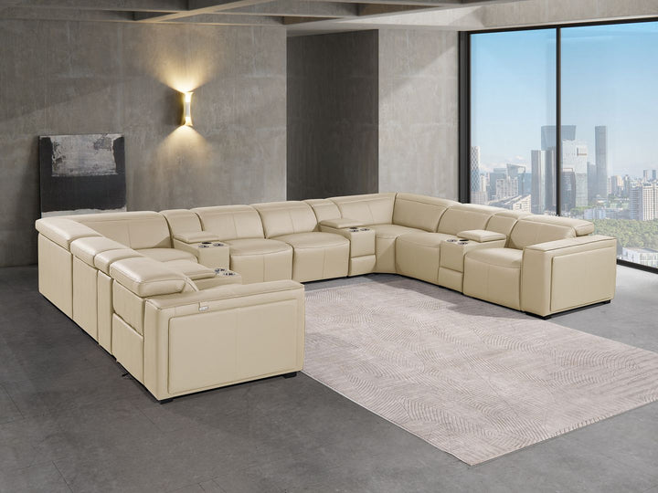 1224 - 12-Piece U-Shaped Sectional Sofa In With 4 Power Recliners & Power Headrests