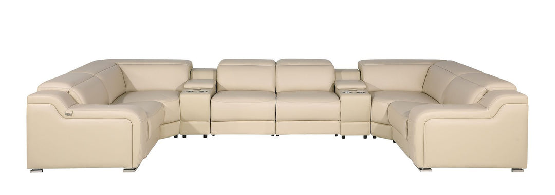 1116 - 8-Piece U-Shaped Sectional Sofa In With 2 Power Recliners &amp; Power Headrests