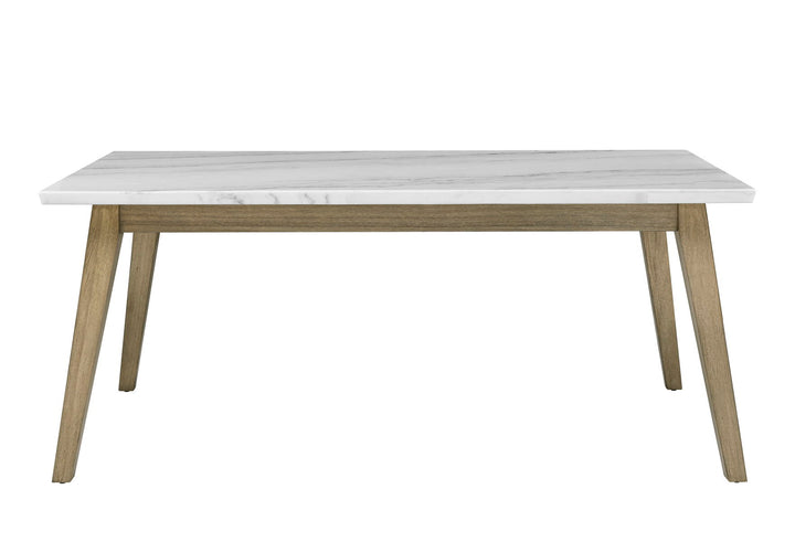 Vida - White Marble Top Dining Table - Dark Brown