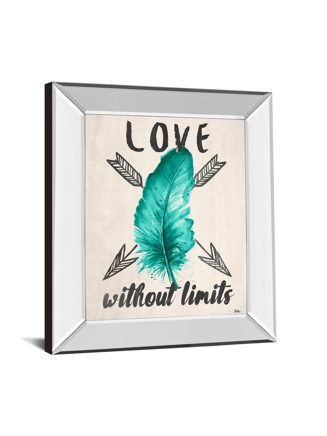 Teal Fearless Limits Il By Patricia Pinto - Mirror Framed Print Wall Art - Green