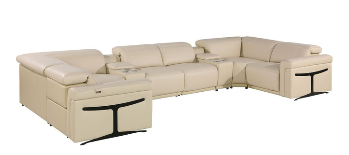 1126 - 8-Piece U-Shaped Sectional Sofa In With 4 Power Recliners &amp; Power Headrest
