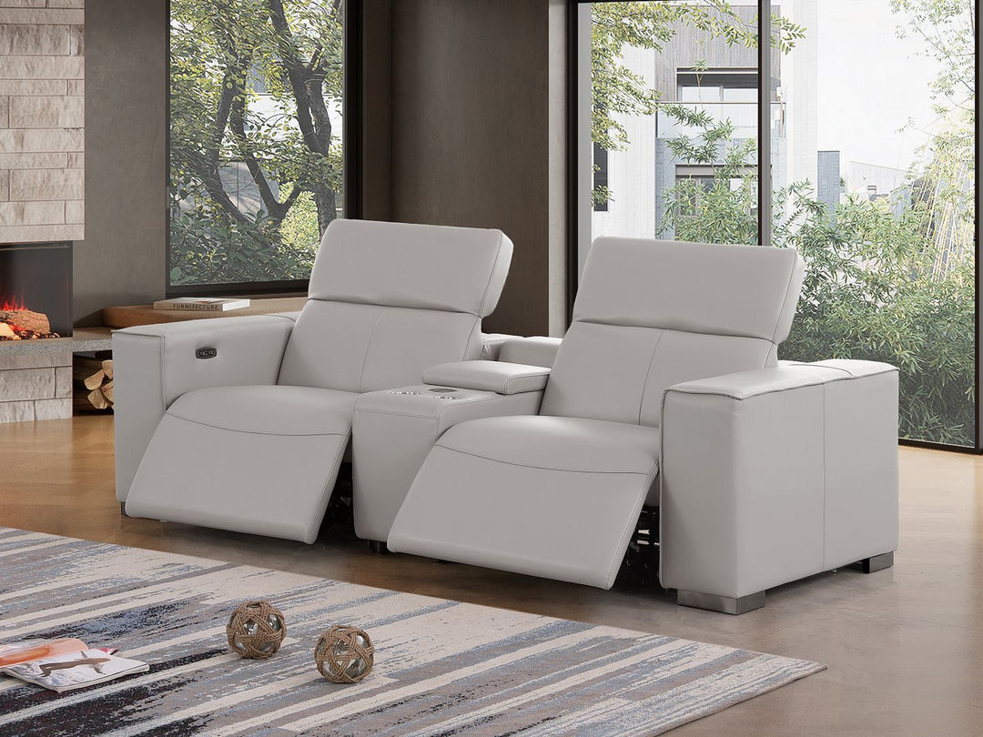 1208 - Dual Power Reclining Console Loveseat