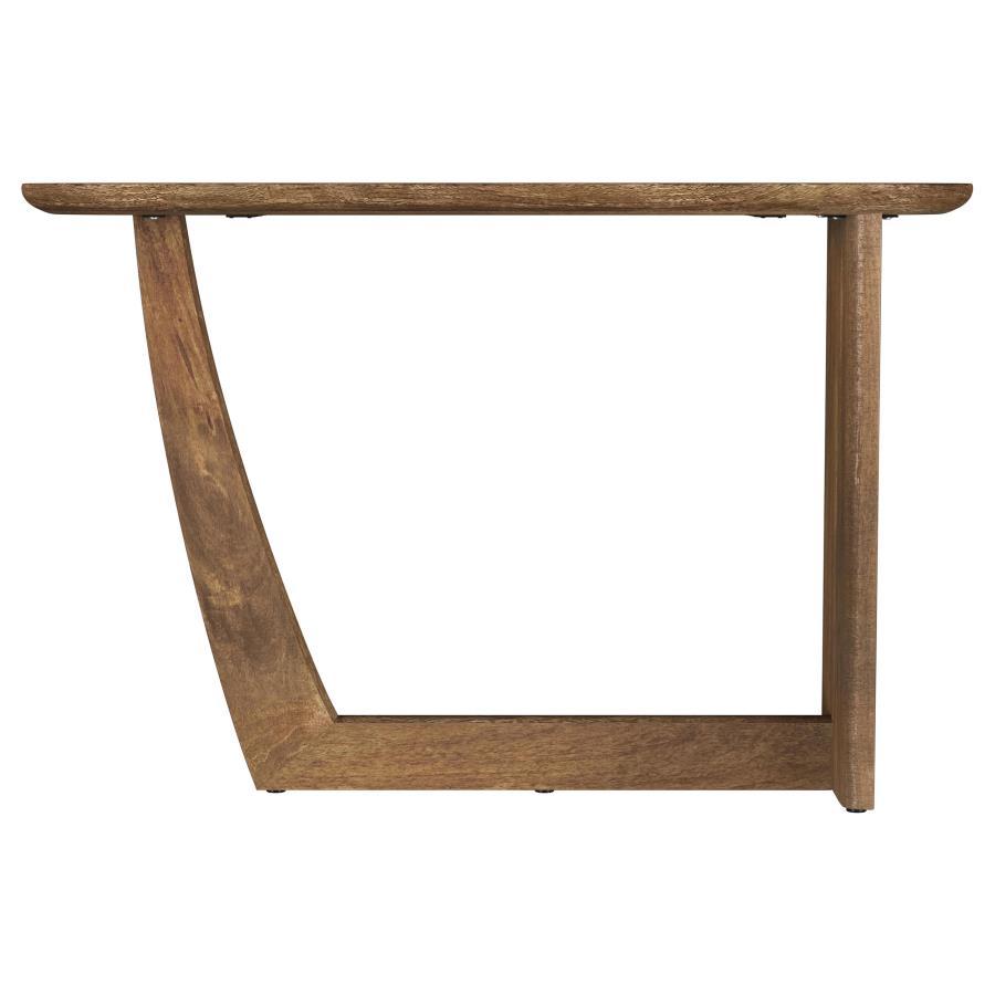 Fletcher - Oval Solid Mango Wood Entryway Console Table - Brown