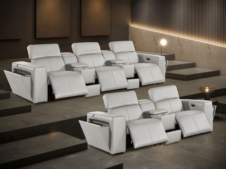 1224 - 8-Piece Modular Power Reclining Sofa &amp; Loveseat Set In With 5 Power Recliners &amp; Power Headrests