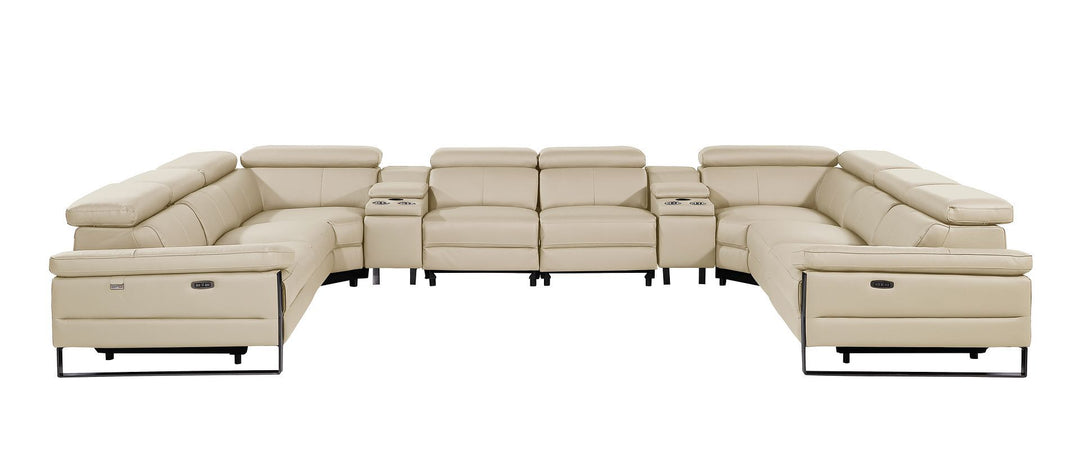 1246 - 10-Piece U-Shaped Modular Power Reclining Sectional With 4 Power Recliners And Power Headrests