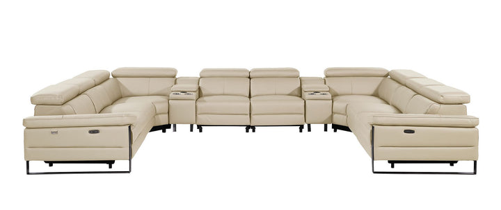 1246 - 10-Piece U-Shaped Modular Power Reclining Sectional With 4 Power Recliners And Power Headrests