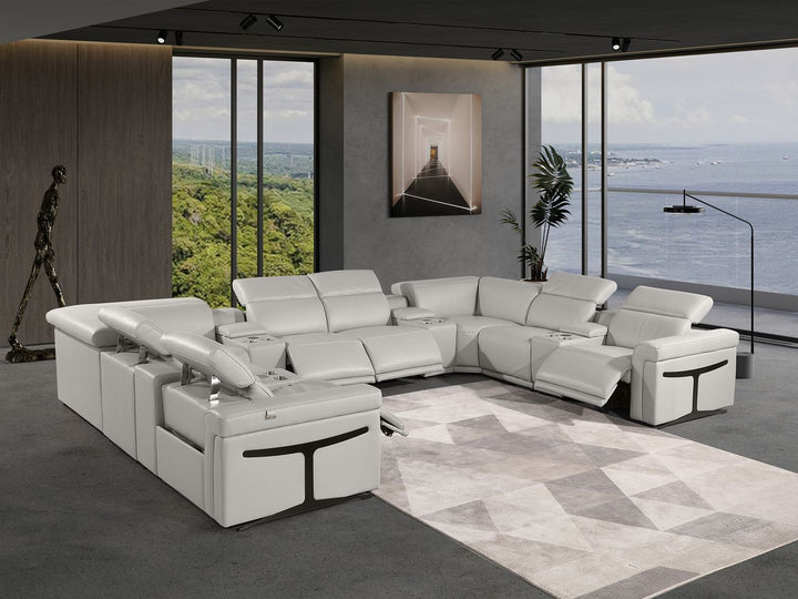 1126 - 12-Piece U-Shaped Sectional Sofa In With 4 Power Recliners &amp; Power Headrests