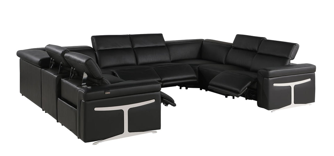 1126 - 8-Piece U-Shaped Sectional Sofa In With 4 Power Recliners &amp; Power Headrests