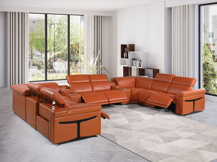 1126 - 10-Piece U-Shaped Sectional Sofa In With 4 Power Recliners &amp; Power Headrests