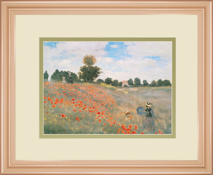 Wild Poppies, Near Argenteuil By Claude Monet - Framed Print Wall Art - Orange