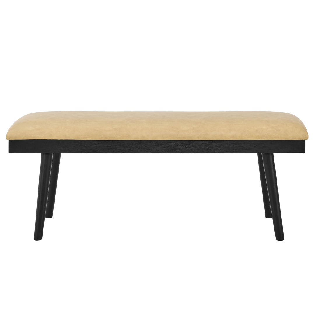 Vida Black - PU Dining Bench - Sand / Black