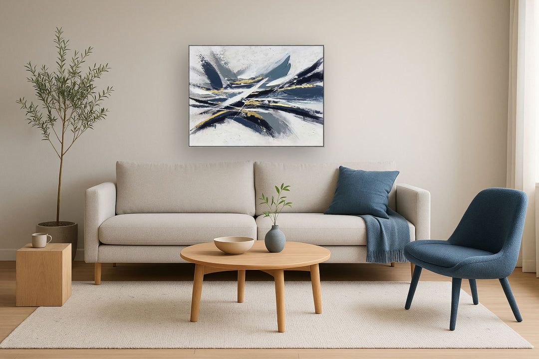 Storm Surge Elegance - 35" x 47" Framed Wall Art