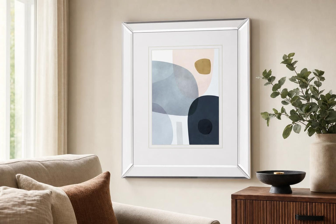 Monde II By Victoria Borges, Mirrored Frame - Gray