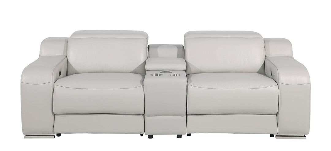 1116 - 3-Piece Modular Power Reclining Console Loveseat In With 2 Power Recliners &amp; Power Headrests