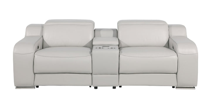 1116 - 3-Piece Modular Power Reclining Console Loveseat In With 2 Power Recliners &amp; Power Headrests