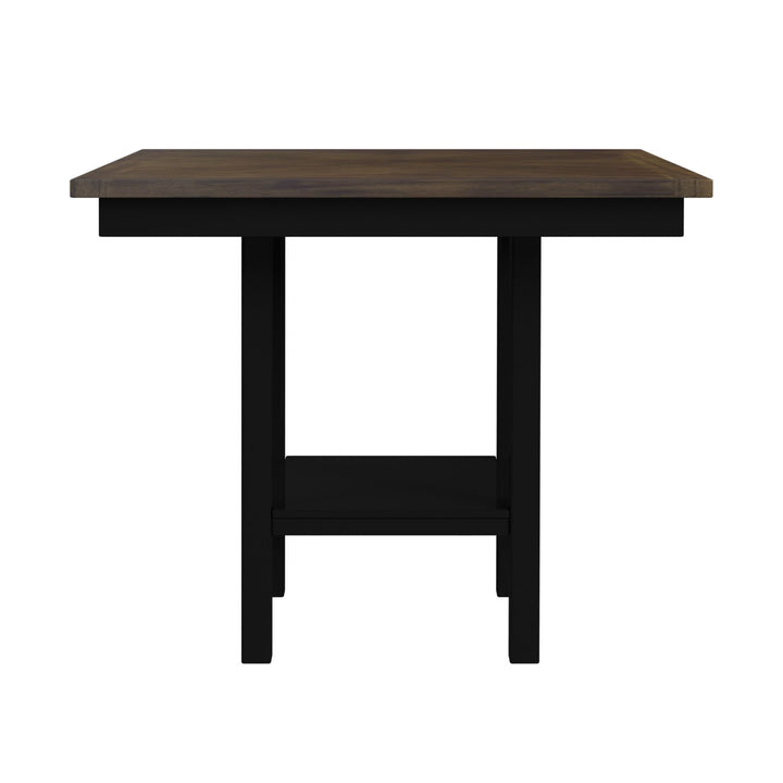 Brooks - 5 Piece Counter Set With Table And 4 Upholstered Seat &amp; Wood Back Chairs - Medium Brown &amp; Black
