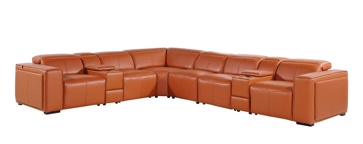 1224 - 8-Piece L-Shaped Sectional Sofa In With 4 Power Recliners &amp; Power Headrests