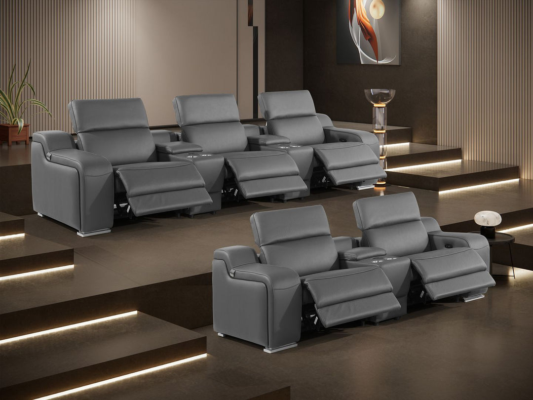 1116 - 8-Piece Modular Power Reclining Sofa, Loveseat &amp; Chair Set In With 5 Power Recliners &amp; Power Headrests