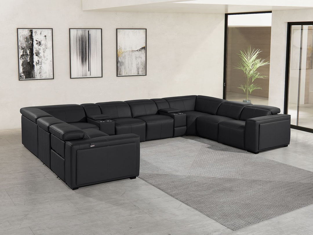1224 - 10-Piece U-Shaped Sectional Sofa In With 4 Power Recliners & Power Headrests