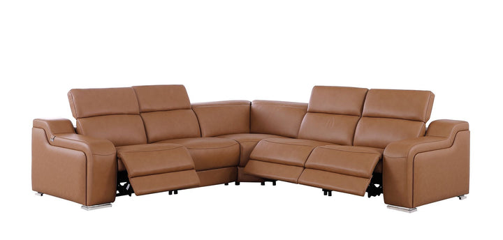 1116 - 5-Piece L-Shaped Sectional Sofa In With 3 Power Recliners &amp; Power Headrests