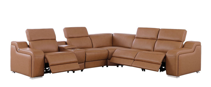 1116 - 6-Piece L-Shaped Sectional Sofa In With 3 Power Recliners &amp; Power Headrests