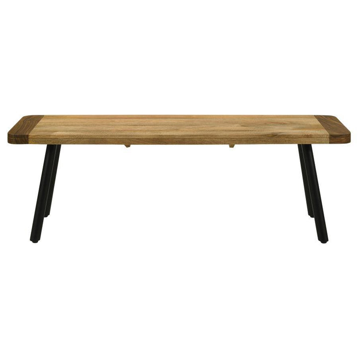 Maverick - Wood Dining Bench - Natural Mango And Black