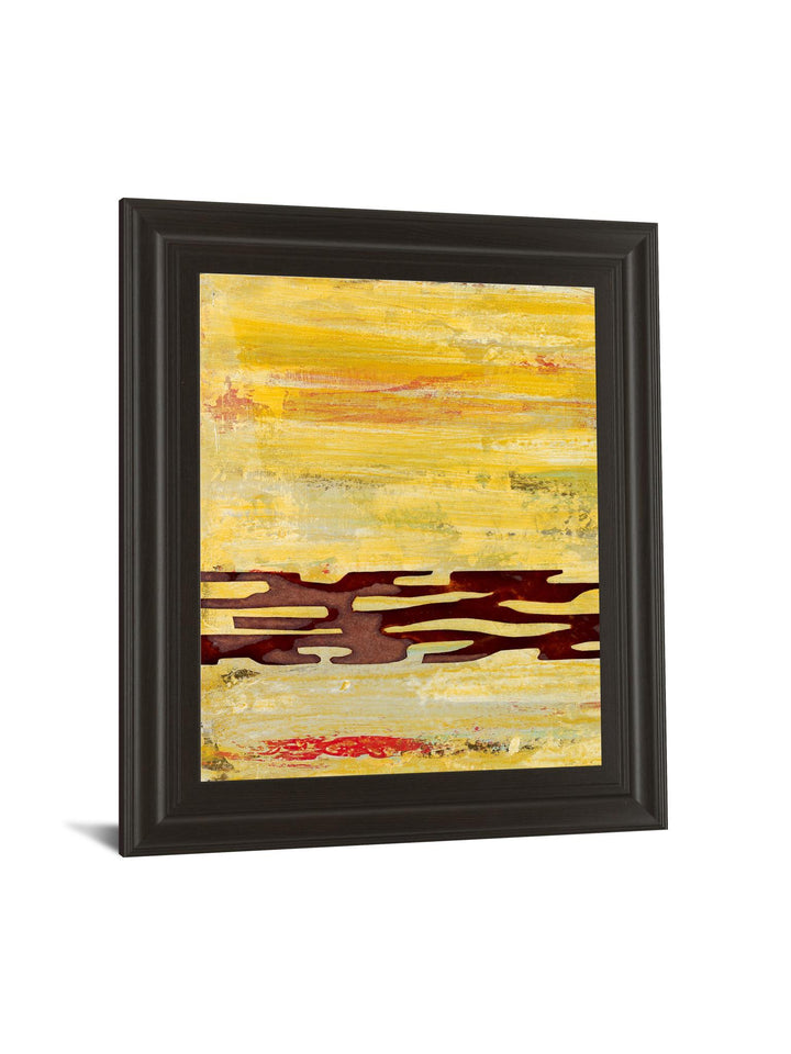 Tire Mark I By Natalie Avondet - Framed Print Wall Art - Yellow