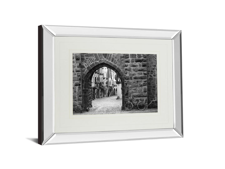 Bicycle Of Riquewihr By Monte Nagler - Mirror Framed Print Wall Art - Dark Gray