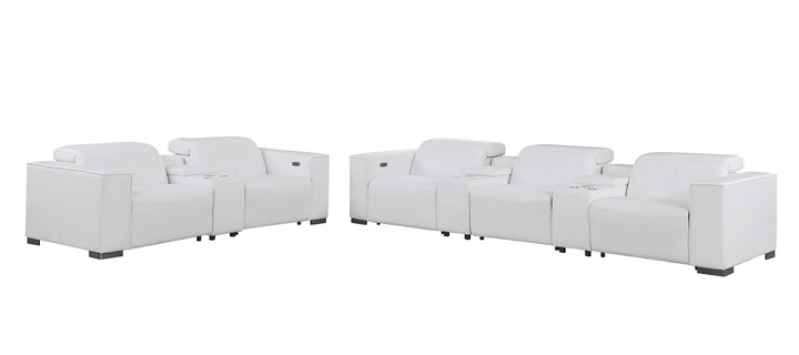 1208 - Modular Leather Sofa Loveseat With 6 Recliners And Power Headrests