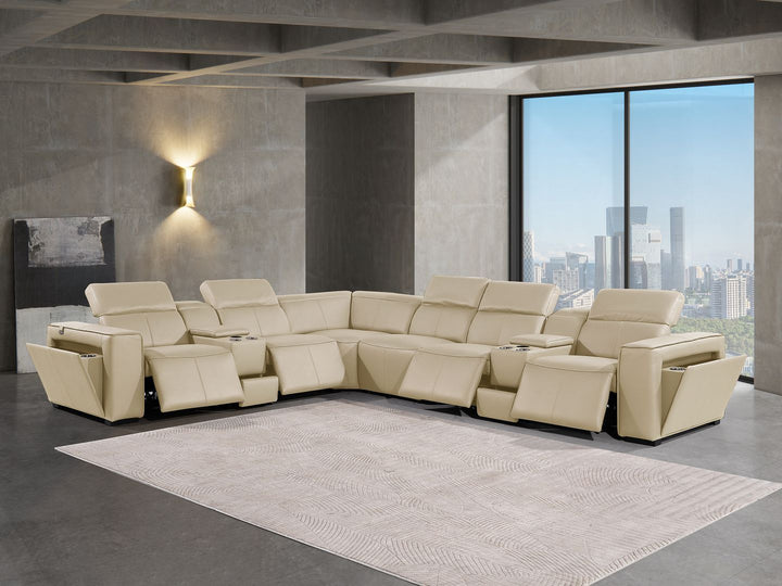 1224 - 8-Piece L-Shaped Sectional Sofa In With 4 Power Recliners &amp; Power Headrests