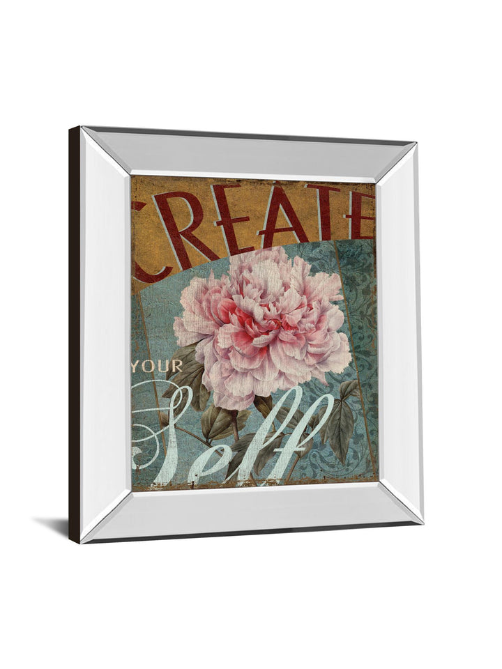 Create Yourself By Kelly Donovan - Mirror Framed Print Wall Art - Pink