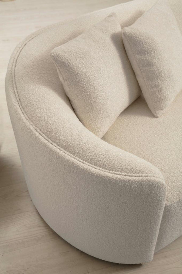 Cloe Ivory Boucle Curved 134" LAF Sectional[ETA: 8/25]