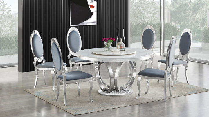 D615 Maxi Table (Cream/Chrome)